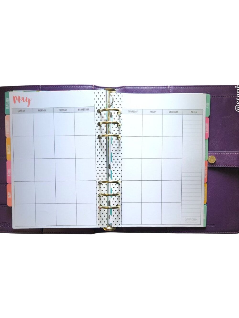 Simple Stories Carpe Diem A5 Planner 6 Rings w/Dividers & Inserts GRAPE - Picture 5 of 12